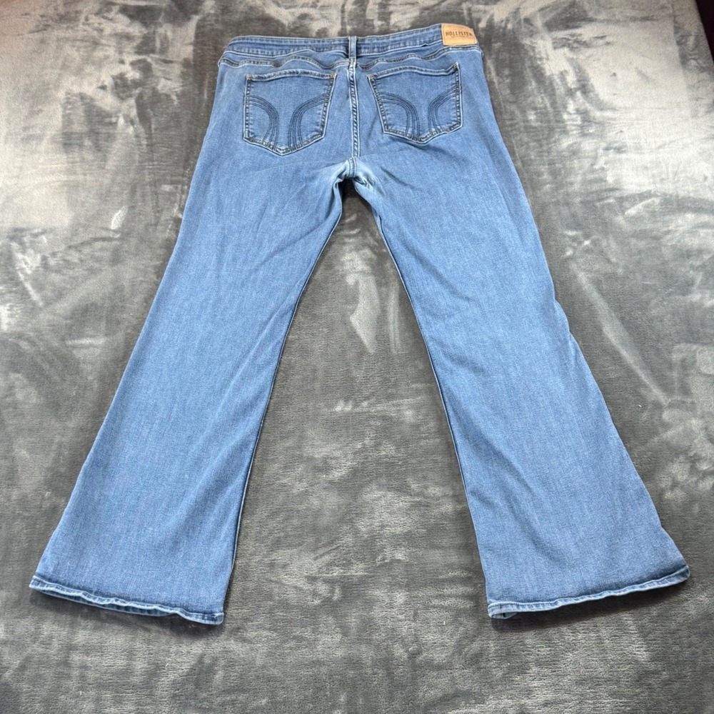 Hollister Soft Stretch Low-Rise Boot Jeans 17R W33 Distressed Mid Rise - Picture 5 of 11